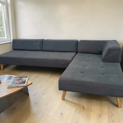 West elm sectional couch grey