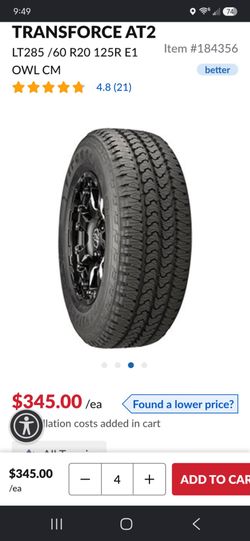 Tires 285/60r20