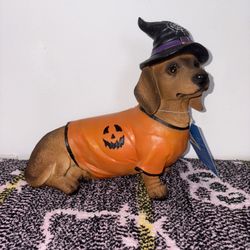 NEW Humane Society Dachshund HALLOWEEN Witch Hat/T-shirt Costume 10.5" Figurine