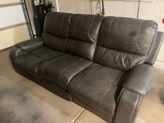 Charcoal Gray Reclining Sofa + Recliner Chair Set