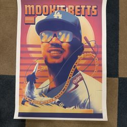 Mookie Betts Poster of 2022 Topps Project 100 Baseball Card. 18 inches by 24 inches