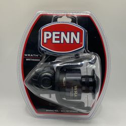 PENN Wrath II Saltwater Spinning Fishing Reel, Size 4000, Right/Left Handle
