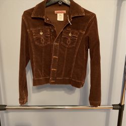 Juniors Small Stretchy, Brown Corduroy Jacket