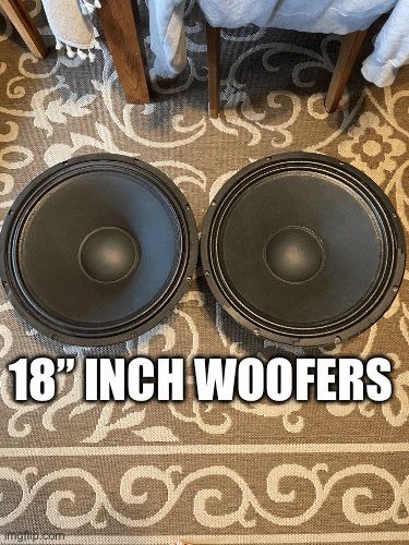 HUGE Pair Of 18” Yamaha Woofers For DJ & Home Stereo Speakers.