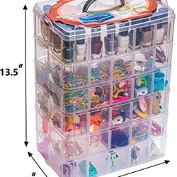 6-Tier Stackable Craft Organizers and Storage Box with 60 Compartments

