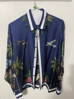 Casablanca Men Silk Shirt Size Large