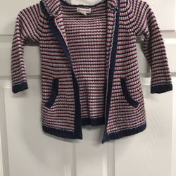 Tucker and Tate Blue Hooded Cardigan - Size 3 - General Wear. Good Condition.