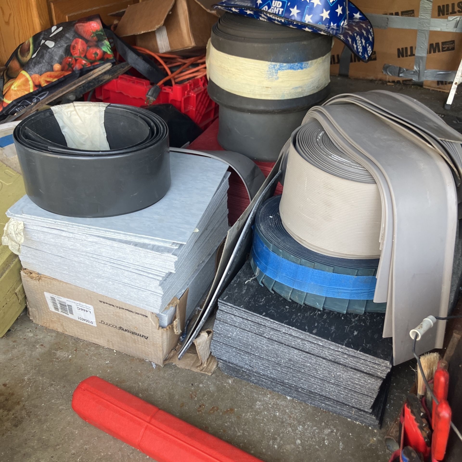 Commercial flooring and rubber baseboard