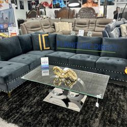 WEEKEND SPECIAL🥳 Black & Gold Sofa Sectional NOW 65% OFF (Don’t Miss Out Limited Stock)! 