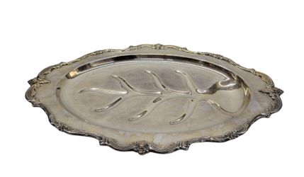 Vintage Mid 20th Century TOWLE Silver Plate Victorian Style 20.5" x 13.5" Serving Tray / Platter