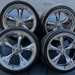 American Racing Vn 615 5x5 Chrome 22x9 - 22x11 With 265/35/22 - 305/30/22 Tires 5x5 Obs - C-10🔥🔥🔥