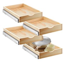 Sintuff Wooden Cabinet Organizer Pull Out Cabinet Trays (Set Of 4) (15x21”)