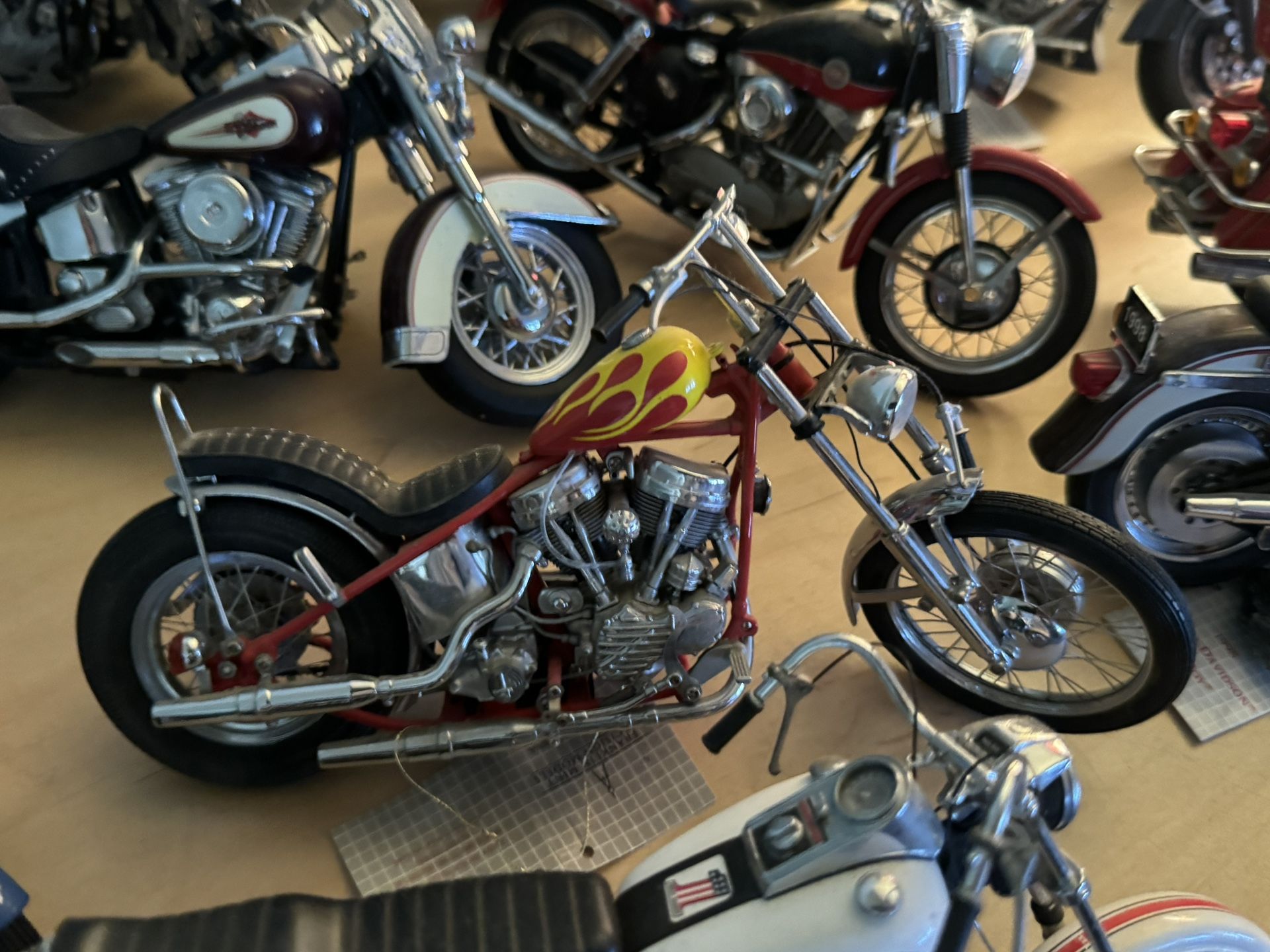Set Of Franklin Mint Harley Davidson Motorcycles.