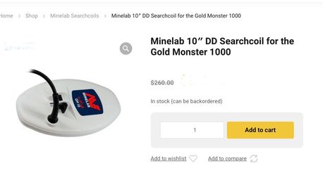 Minelab 10″ DD Searchcoil for the Gold Monster 1000
