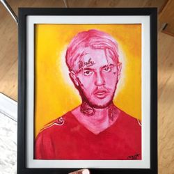 LIL PEEP RED/YELLOW 8.5x11” FRAMED PRINT