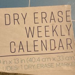Drty Erase Weekly Calendar