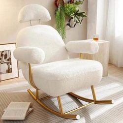 New Rocking Chair Nursery, Modern Accent Rocking Chair, Upholstered Nursery Glider Rocker