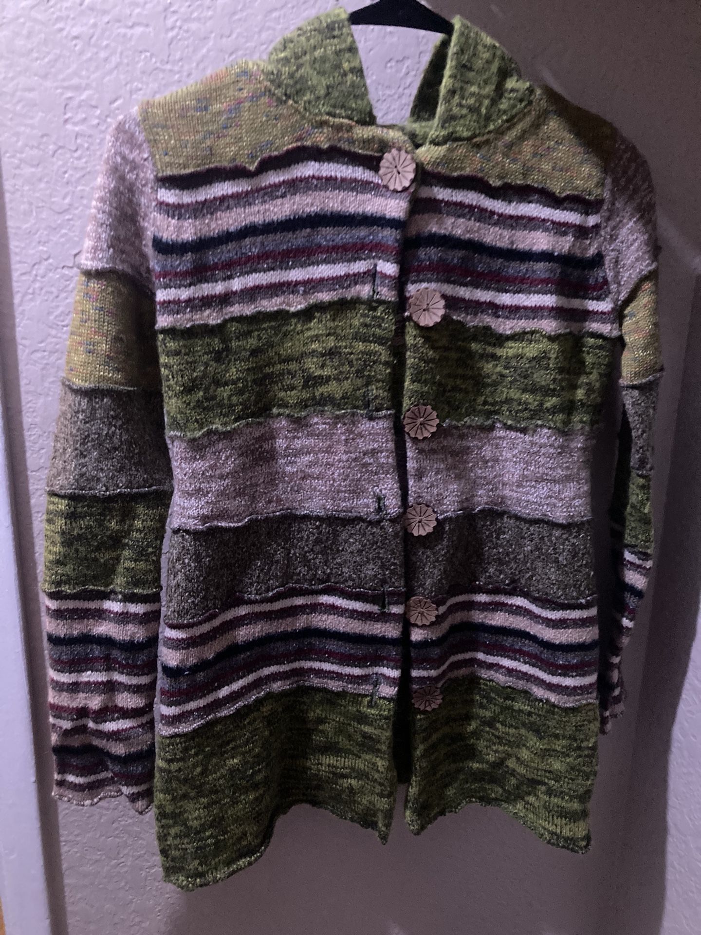 Cute N Cozy Green Striped Sweater