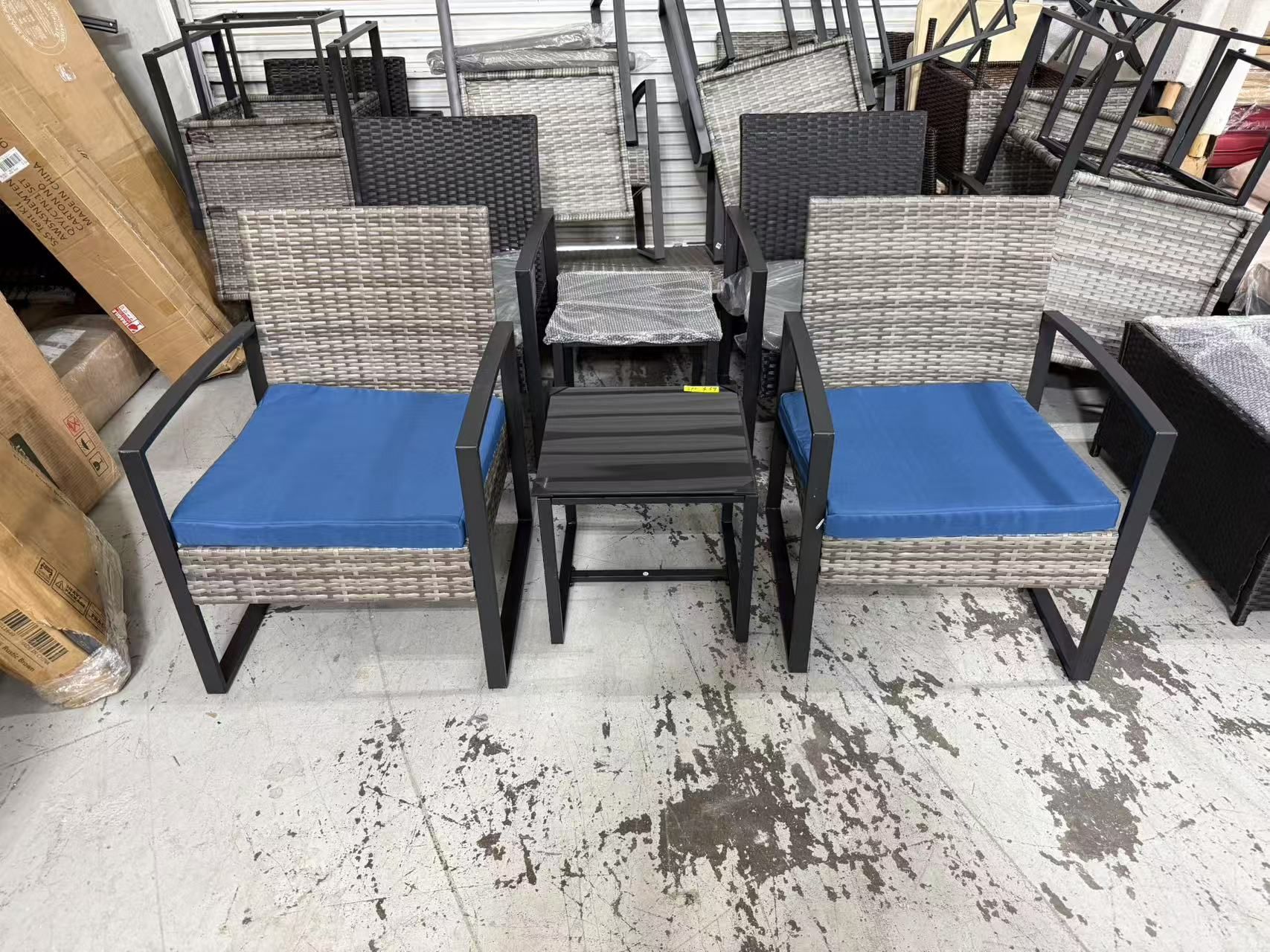 New 3PCS Patio Furniture Set, Outdoor Wicker Bistro Conversation Set