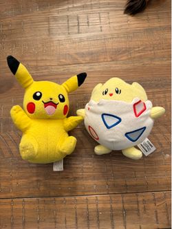 Pokémon Plush Lot – TOMY Pikachu & Togepi Stuffed Plush Toys