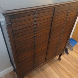 Antique 50 Drawer Wood Filing Cabinet