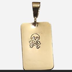 999 Fine Silver Pendant  - SKULL & CROSSBONES  - 27MM - NEW 