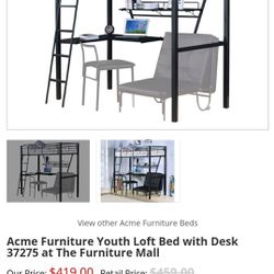 BEST OFFER!! NEW ACME LOFT BED WITH DESK