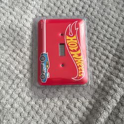 Red Hot Wheels Metal Single Switch Plate