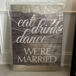 Cardboard Wedding Sign 