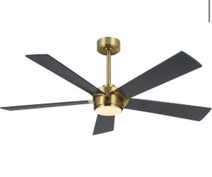 54" Ceiling Fan with Light and Remote, Quiet Reversible DC Motor, Dimmable LED Light, 6-Speed Modern Ceiling