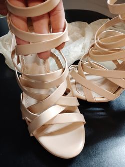 Beige Open Toe-Heels New