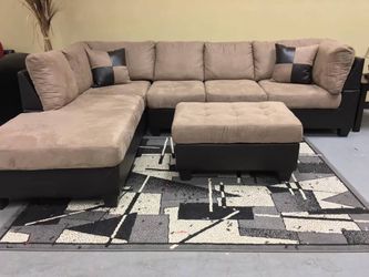 Brand new sectional sofa with free ottoman