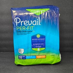 Prevail Per-Fit LARGE Daily Adult Underwear 18-Pack Size 44-58 LG!