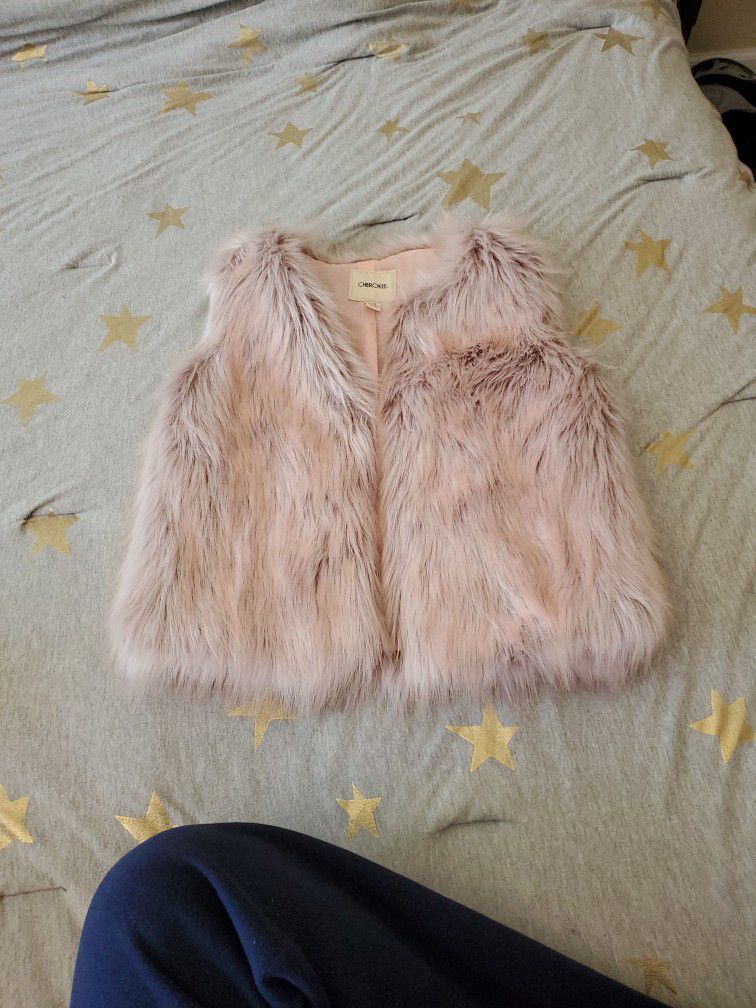 Girls Pink Fur Vest