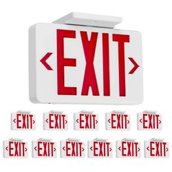 Gruenlich LED Exit Sign,Emergency Light With Double Face And Battery Backup,UL 924 Qualified, AC 120/277V, US Standard Hardwired Red Letter Exit Light