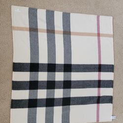 Auth 100% Burberry Check Cashmere Baby Blanket 