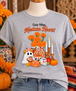 Cozy Vibes Mexican Heart Graphic T-Shirt