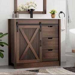 Gracie Oaks 36” Bathroom Vanity with Sink and Faucet