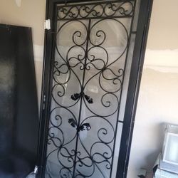 Grisham Deluxe Steel Security Door, 36 X 80inch Iron Security Storm Door Conveys