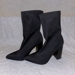 BLACK ANKLE SOCK BOOTS - size 7