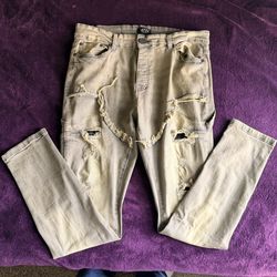 grey/tan boohooman jeans size 34