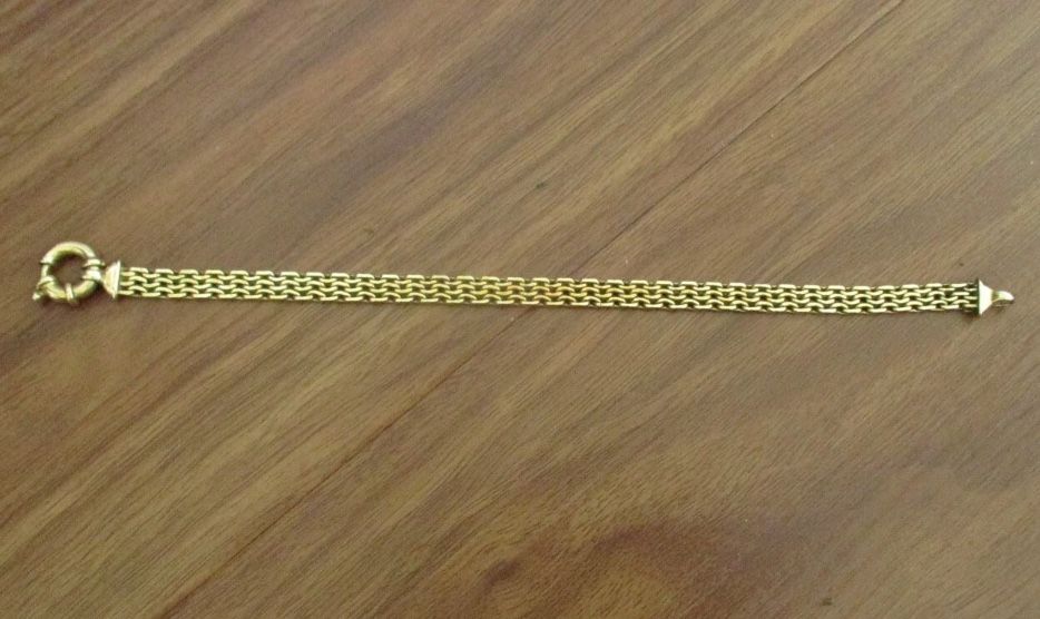 🇮🇹14k Yellow Gold Bracelet 7" 6.44g Vintage Chain Link Unisex Italy