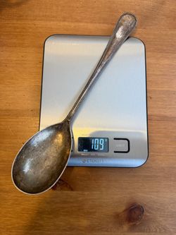 80% .800 silver serving spoon 10.5”