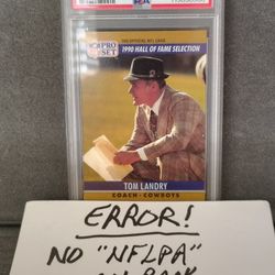 {PSA 7} TOM LANDRY 1990 PRO SET NO. 28