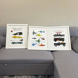 Framed kids Transportation Prints 
