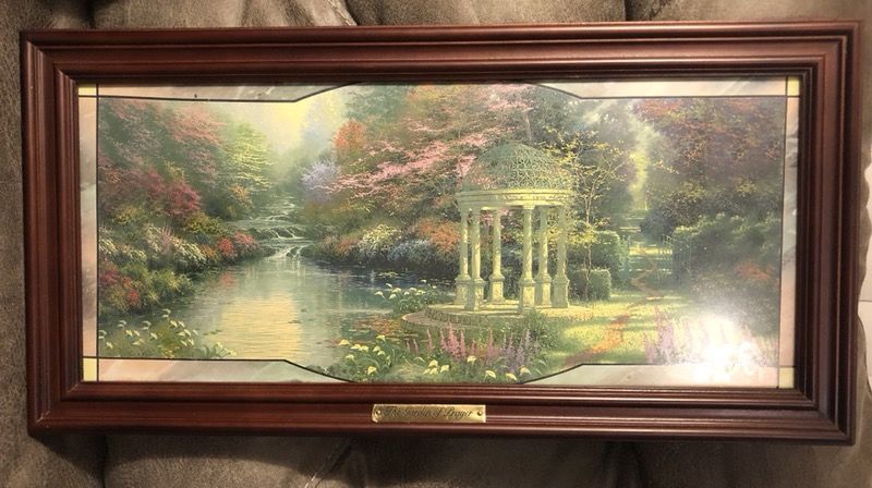 Tomas Kinkade, The Garden Of Prayer, Stained Glass, Lighted, Numbered Limited Edition collectible