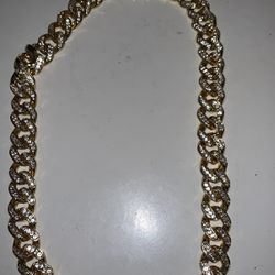 High Quality Diamond Cuban Link Chain in Yellow 14k Gold 