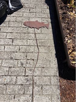 Rustic Metal Fish Garden Stake