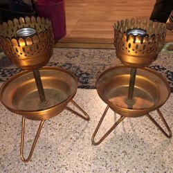 Antique Copper Bedside Lamps/ Steam punk