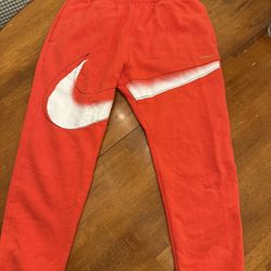 Nike L Large Pants Sweats Orange White